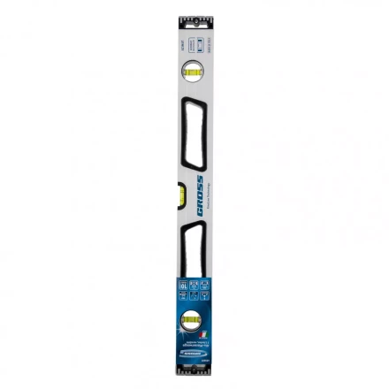 Уровень алюминиевый 600 мм усиленный рукоятки фрезерованный 3 глазка магнитный Gross 34370 купить в Перми