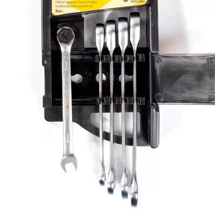 Набор гаечных комбинированных трещоточных ключей КВТ НТК-5 (8–14 мм), 5 шт. (79200) купить в Перми