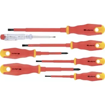 Набор диэлектрических отверток до 1000В тестер CrV двухкомпонентные рукоятки 7 штук Сибртех 12936 купить в Перми