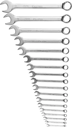 Набор KRAFTOOL &quot;EXPERT&quot;: Ключи гаечные комбинированные, Cr-V сталь, хромированные, 6-32мм, 18шт 27079-H18 купить в Перми