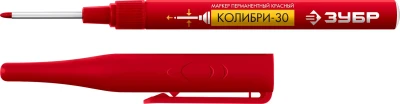 ЗУБР Колибри-30 красный, наконечник L 30 мм,  2.8 мм, перманентный маркер для отверстий (06338-3)