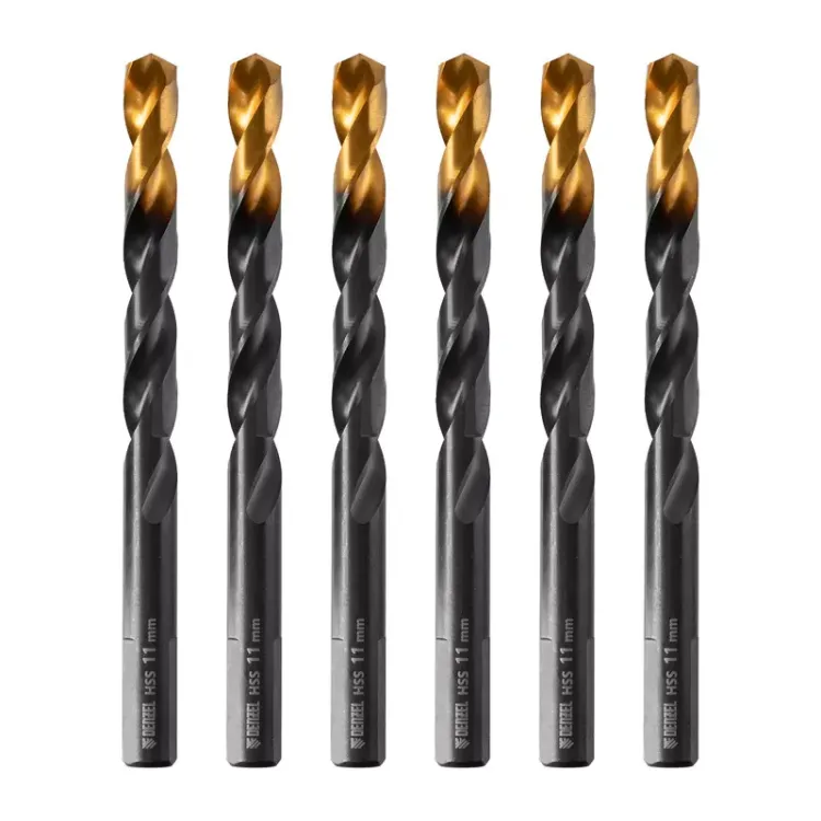 Сверло по металлу, 11 мм, HSS-Tin, Golden Tip, 6 шт. Denzel 717223 купить в Перми