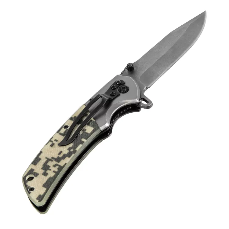 Нож складной Denzel, многоцелевой, системы Liner-Lock, с накладкой G10 на классической рукоятке, 79207 купить в Перми