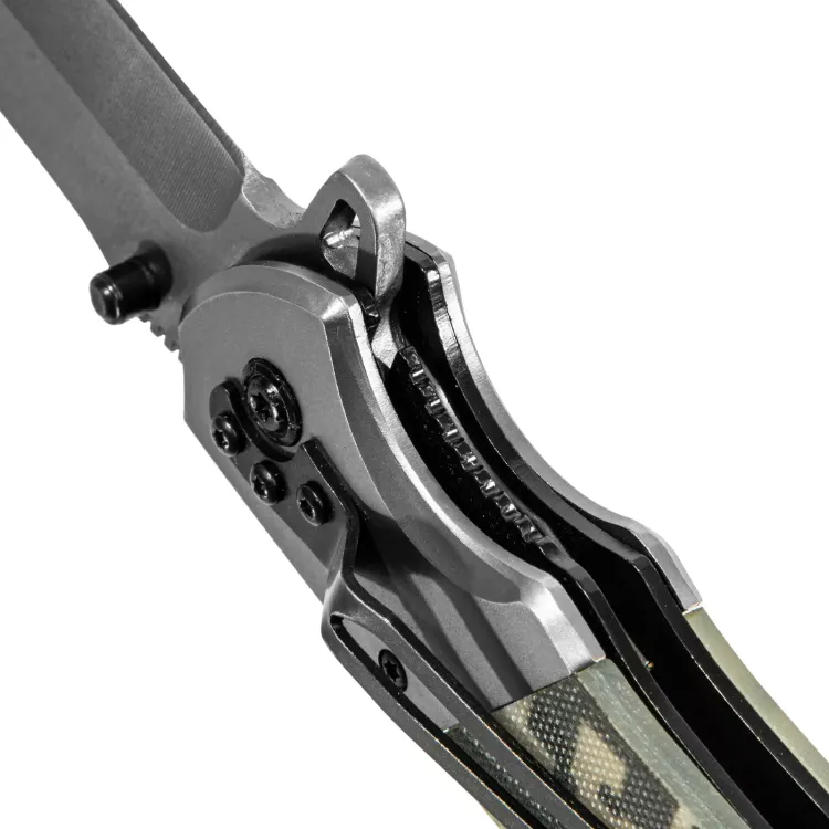 Нож складной Denzel, многоцелевой, системы Liner-Lock, с накладкой G10 на классической рукоятке, 79207 купить в Перми