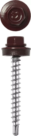 Саморезы ЗУБР &quot;ПРОФЕССИОНАЛ&quot; окраш., RAL 3005 темно-красн., для крепл. кров. матер. к дерев. обреш., 4.8x29мм, 400шт 4-300315-48-029-3005 купить в Перми