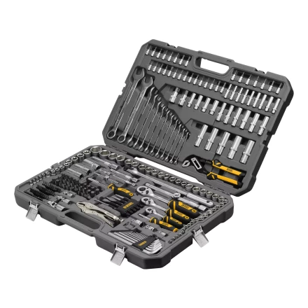 Набор инструментов Denzel 15808, 1/2&quot;, 3/8&quot;, 1/4&quot;, CrV, S2, пластиковый кейс, 232 предмета купить в Перми