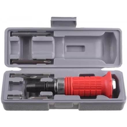 Набор STAYER Отвертка ударно-поворотная, обрезиненная рукоятка, с битами, 6 предметов 2566-H4 купить в Перми