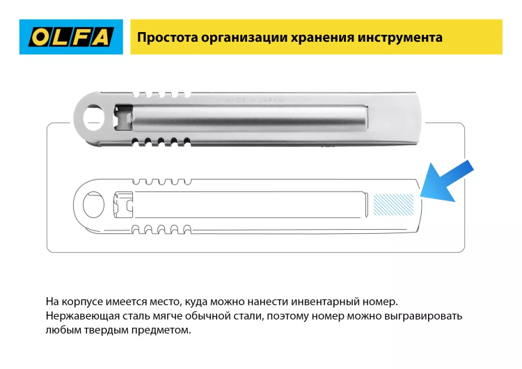 Нож OLFA, безопасный с трапециевидным лезвием OL-SK-12 купить в Перми