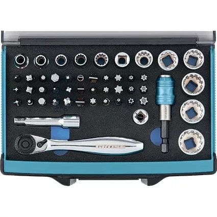 Трещотка с набором бит и торцевых головок, Адаптер и удлинитель, 49 штук,  S2 Gross 11600 купить в Перми