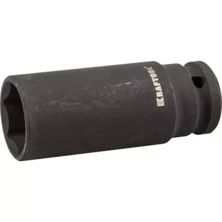 Торцовая головка KRAFTOOL &quot;INDUSTRIE QUALITAT&quot; ударная, удлиненная (1/2&quot;), FLANK, Cr-Mo, фосфатированная, 22 мм 27942-22_z01 купить в Перми