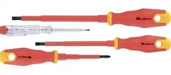 Набор диэлектрических отверток до 1000В тестер CrV двухкомпонентные рукоятки Сибртех 12937 купить в Перми