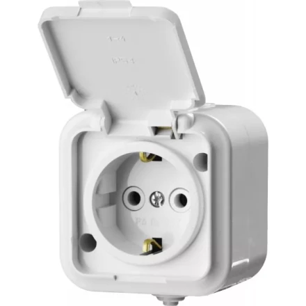 Розетка STAYER &quot;MASTER&quot; &quot;MAXIMA&quot; одноместная, с заземлением, с защитной крышкой, IP54, 16А, 220В 54306-W купить в Перми