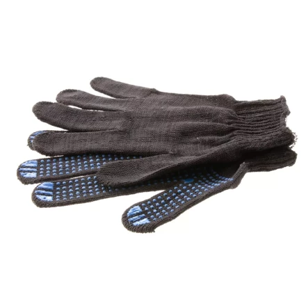 Перчатки трикотажные, ПВХ-покрытие &quot;Точка&quot;, 10 класс, черные Россия 67855 купить в Перми