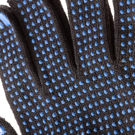 Перчатки трикотажные, ПВХ-покрытие &quot;Точка&quot;, 10 класс, черные Россия 67855 купить в Перми