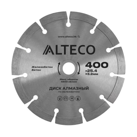Диск алмазный по железобетону ALTECO 400x25.4x3.2 мм 66491 купить в Перми