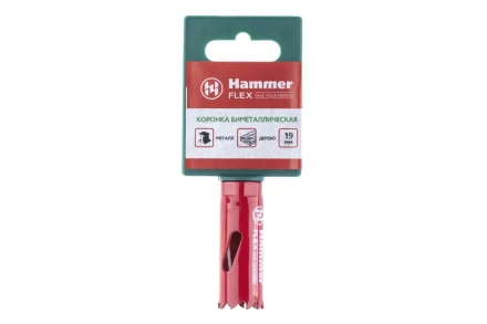 Коронка биметаллическая HAMMER Ф19х38мм 1/2&quot;  BiMETALL (224-001) купить в Перми