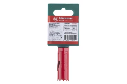 Коронка биметаллическая HAMMER Ф19х38мм 1/2&quot;  BiMETALL (224-001) купить в Перми