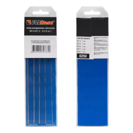 Вольфрамовый электрод WZ-8 d=1,0 - 3,0 набор FoxWeld купить в Перми