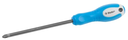 Отвертка ЗУБР, Cr-V сталь, трехкомпонентная рукоятка, цветовая индикация типа шлица, PZ №3, 150мм 25253-3-150 купить в Перми