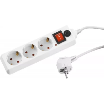 Сетевой фильтр STAYER &quot;STANDARD&quot; электрический, 3 гнезда, макс. мощн. 2200 Вт, 1.5м 55065-1.5 купить в Перми