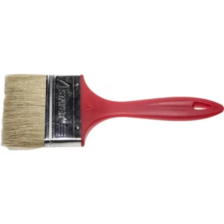 Кисть плоская STAYER &quot;UNIVERSAL-EURO&quot;, светлая натуральная щетина, пластмассовая ручка, 100мм 0108-100 купить в Перми