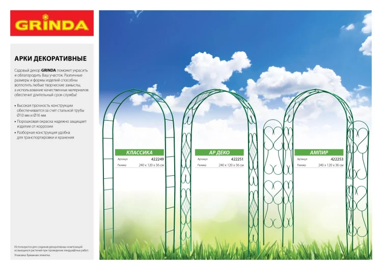 Бордюр декоративный GRINDA для цветников, 14х310см, зеленый 422223-G купить в Перми