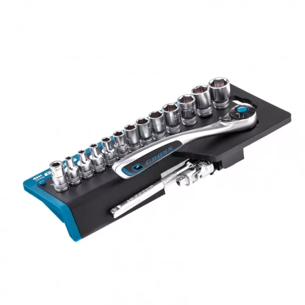 Набор торцевых головок трещотка 120 зубьев 36 предметов 1/4&quot; CrV Gross 14142 купить в Перми