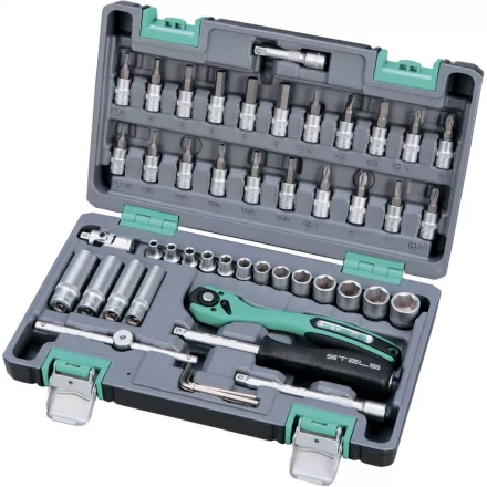 Набор инструмента 1/4 Cr-V S2 усиленный кейс 47 предметов STELS 14099 купить в Перми