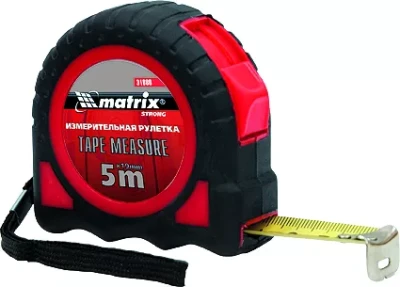 Рулетка Strong 3 м х 16 мм обрезиненный корпус MATRIX 31078