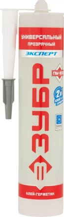 Клей монтажный ЗУБР &quot;ЭКСПЕРТ&quot; ПМ 900, гибридный экстрасильн, прозрач, универс, водостойк, эластич, (без запаха), 300мл 41330 купить в Перми
