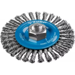 ЗУБР "ПРОФЕССИОНАЛ". Щетка дисковая для УШМ, плетеные пучки стальной проволоки 0,5мм, 100ммхМ14 35192-100_z02