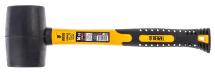 Киянка резиновая, 16 oz, черная резина, фибергласовая рукоятка// Denzel 7711185 купить в Перми