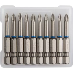 Биты ЗУБР "ЭКСПЕРТ" торсионные кованые, обточенные, хромомолибденовая сталь, тип хвостовика E 1/4", PH1, 50мм, 10шт 26011-1-50-10