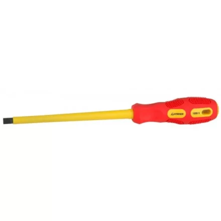 Отвертка STAYER &quot;PROFESSIONAL&quot; &quot;MAX-GRIP&quot; диэлектрическая, двухкомпонентная рукоятка, Cr-V, SL 8,0x175мм 25827-08-175 G купить в Перми