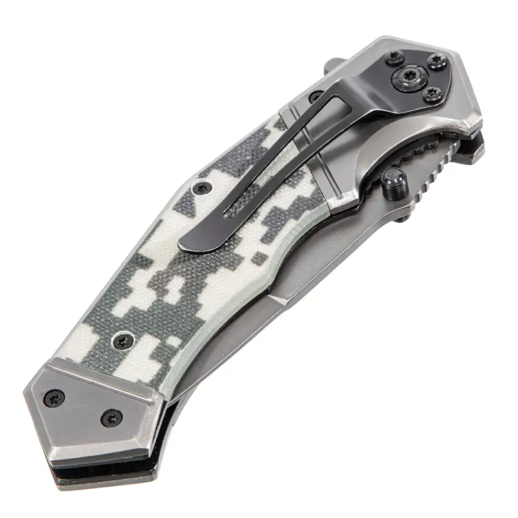 Нож складной Denzel 79209, многоцелевой, системы Liner-Lock, с накладкой G10 на эргономичной рукоятке купить в Перми