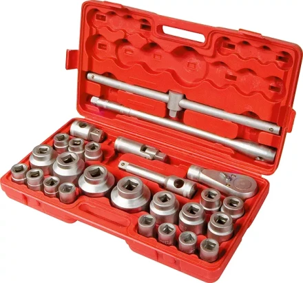 Набор торцевых головок квадратных 3/4–1, головки 21 х 65 мм 26 предметов в пластиковом боксе MATRIX 13539 купить в Перми