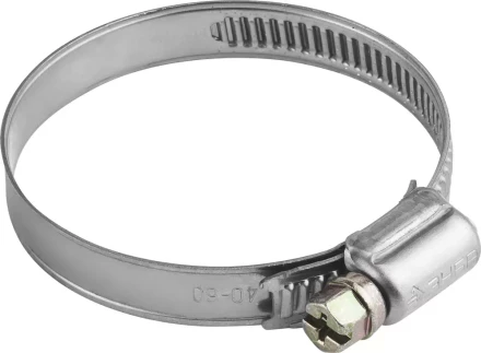 Хомуты ЗУБР &quot;ЭКСПЕРТ&quot;, нерж. сталь, накатная лента 9 мм, 40-60 мм, 5 шт 3787-40-60 купить в Перми