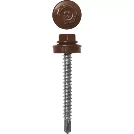 Саморезы ЗУБР окраш., RAL 8017 шокол.-коричн., для крепл. кров. матер. к дерев. обреш., 4.8x65мм, 180шт 4-300315-48-065-8017 купить в Перми