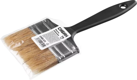 Кисть плоская СИБИН, пластиковая ручка, светлая щетина, 75мм 01008-075 купить в Перми