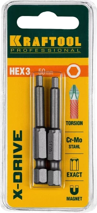 Биты KRAFTOOL X-Drive HEX Оберон 26127-3-50-2 купить в Перми