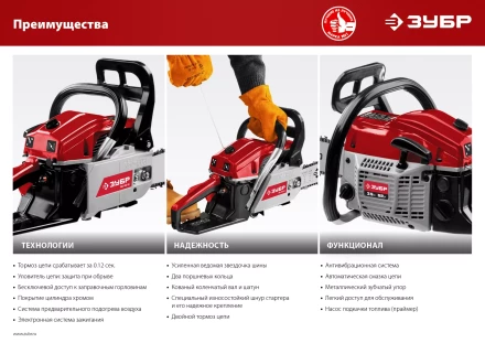 Бензопила ПБЦ-М49-45 серия МАСТЕР купить в Перми