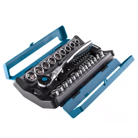 Набор торцевых головок трещотка 120 зубьев 41 предмет 1/2&quot; 1/4&quot; CrV Gross 14143 купить в Перми