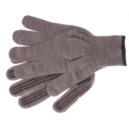 Перчатки трикотажные акрил ПВХгель Протектор коричневый оверлок Сибртех Россия 68663 купить в Перми