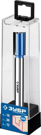 ЗУБР 16 x 30 мм, хвостовик 12 мм, фреза пазовая прямая с нижними подрезателями, Профессионал (28755-16-30) купить в Перми
