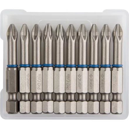 Биты ЗУБР &quot;ЭКСПЕРТ&quot; торсионные кованые, обточенные, хромомолибденовая сталь, тип хвостовика E 1/4&quot;, PH2, 50мм, 10шт 26011-2-50-10 купить в Перми