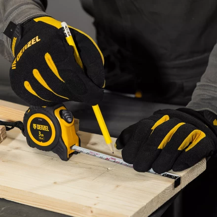 Рулетка Denzel 3м х 16мм, обрезиненный корпус, автоматическая фиксация, 31550 купить в Перми