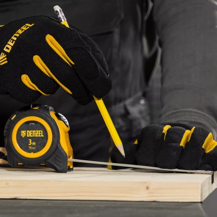 Рулетка Denzel 3м х 16мм, обрезиненный корпус, автоматическая фиксация, 31550 купить в Перми
