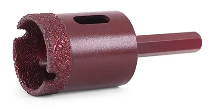 Алмазная коронка MESSER по камню с шестигранным хвостовиком (вакуумное спекание алмазов) 45 мм купить в Перми