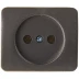 Розетка СВЕТОЗАР &quot;ГАММА&quot; без заземления, одинарная, без вставки и рамки, цвет темно-серый металлик, 16А/~250В SV-54100-DM купить в Перми