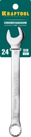 Ключи комбинированные KRAFTOOL, Cr-V, DIN 3113 27079-24 купить в Перми